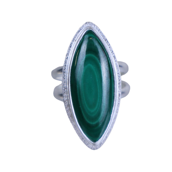 Malachite Halo Ring