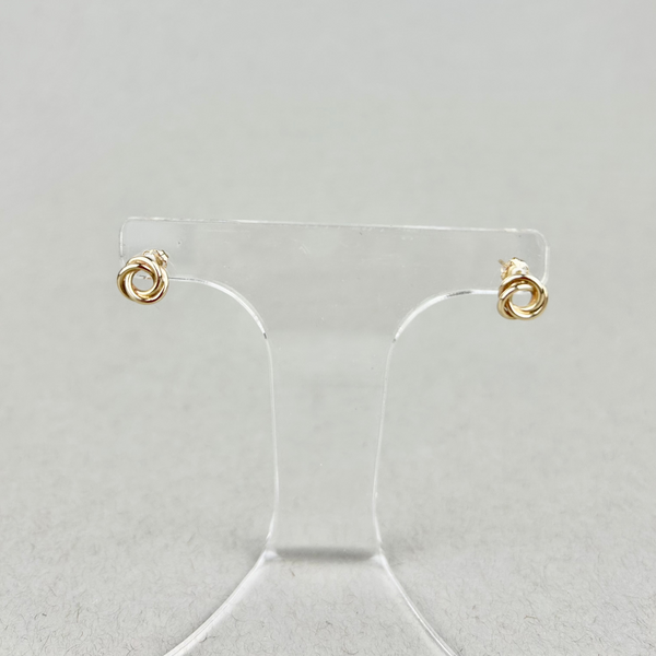 Gold love knot studs