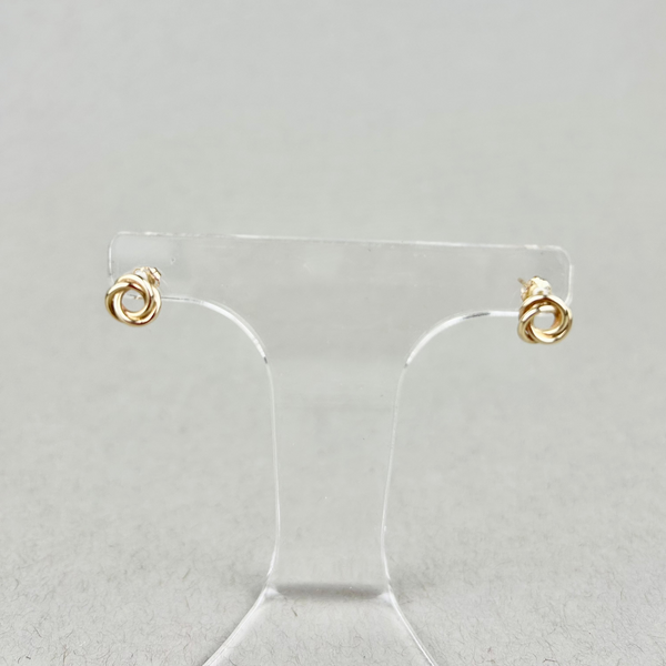 Gold love knot studs