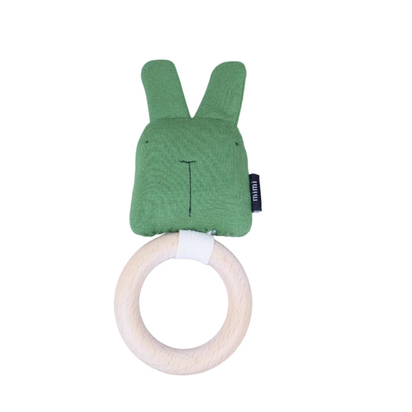 Organic rattle teething ring