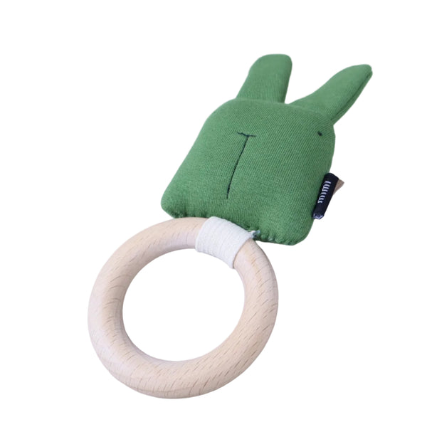 Organic rattle teething ring