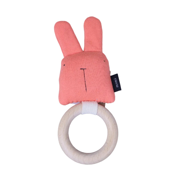 Organic rattle teething ring