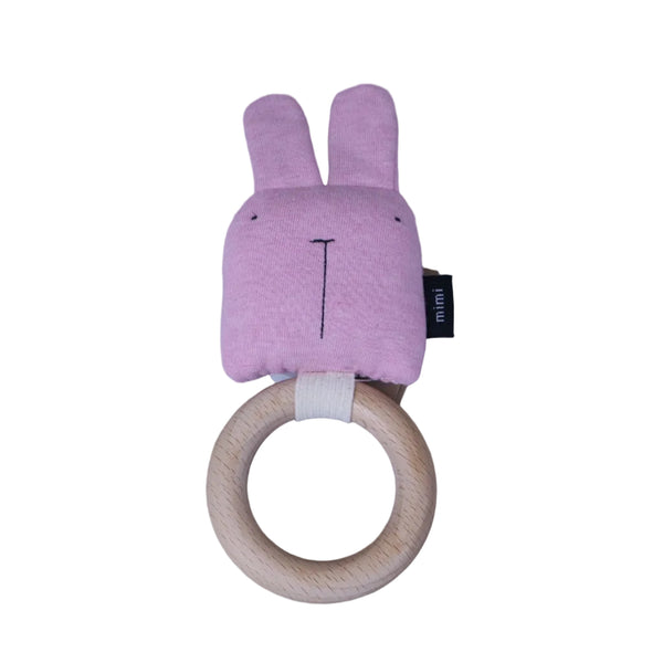 Organic rattle teething ring