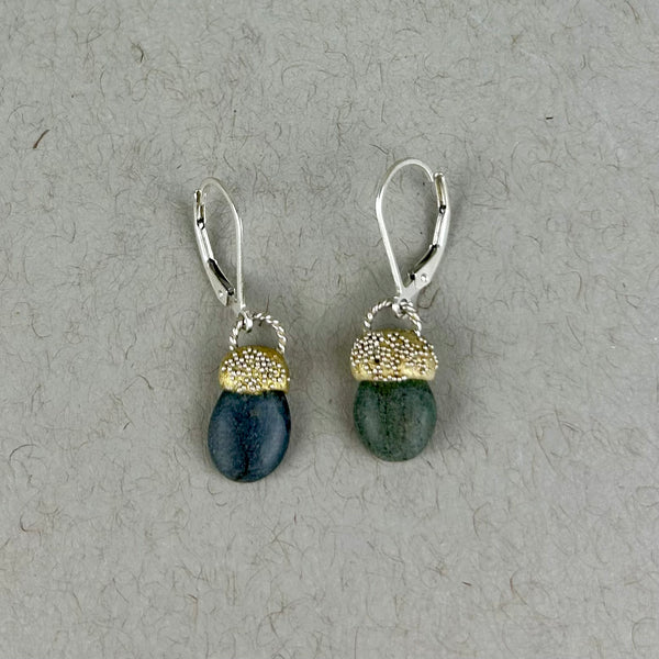 Beach Pebble Drops – Clay & Sterling Silver Earrings