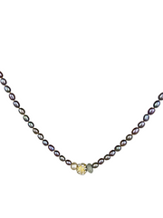 Hand-Knotted Freshwater Pearl Necklace with Beach Pebble Focal