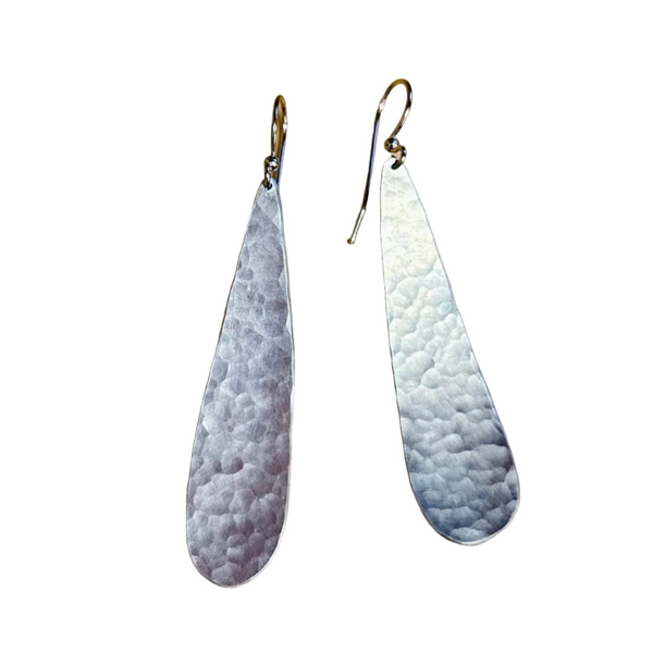 Raincity - Long Raindrops Earrings - Shiny Grey