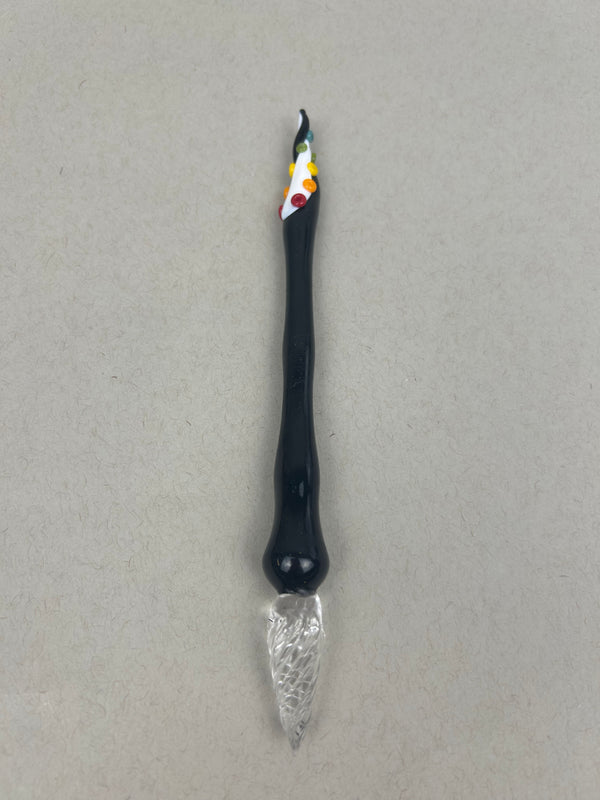 Black Sparkle Pride Tentacle Glass Dip Pen