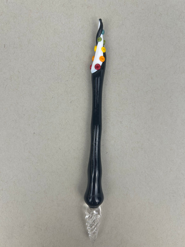 Black Sparkle Pride Tentacle Glass Dip Pen