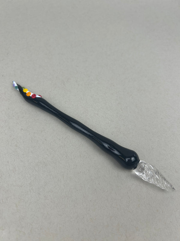 Black Sparkle Pride Tentacle Glass Dip Pen