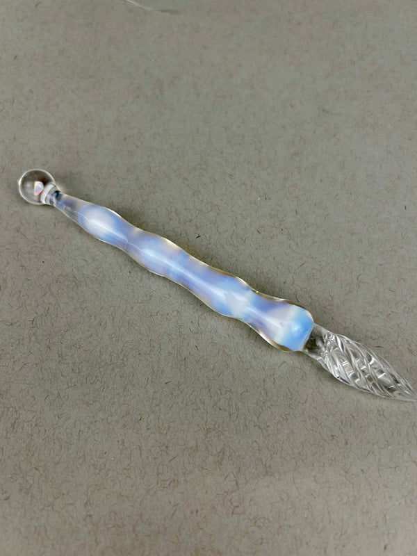 Moonstone and Opal Glass Dip Pen
