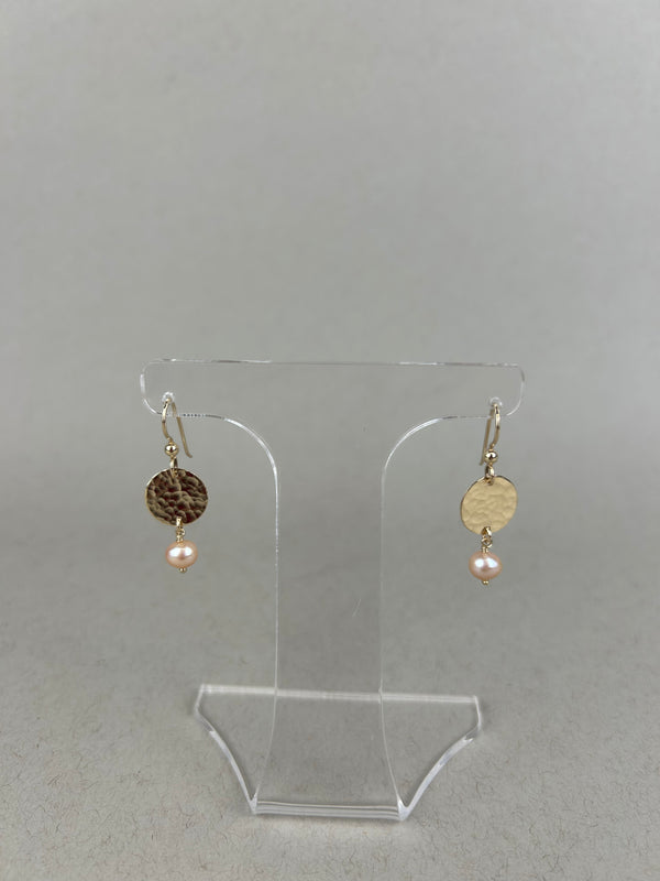 Pearl moondrop earrings - Pink Pearl