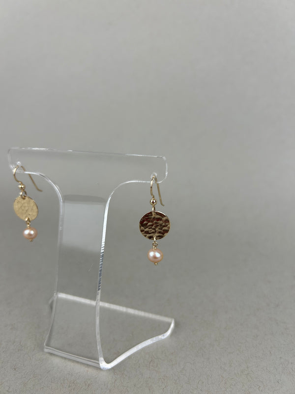 Pearl moondrop earrings - Pink Pearl