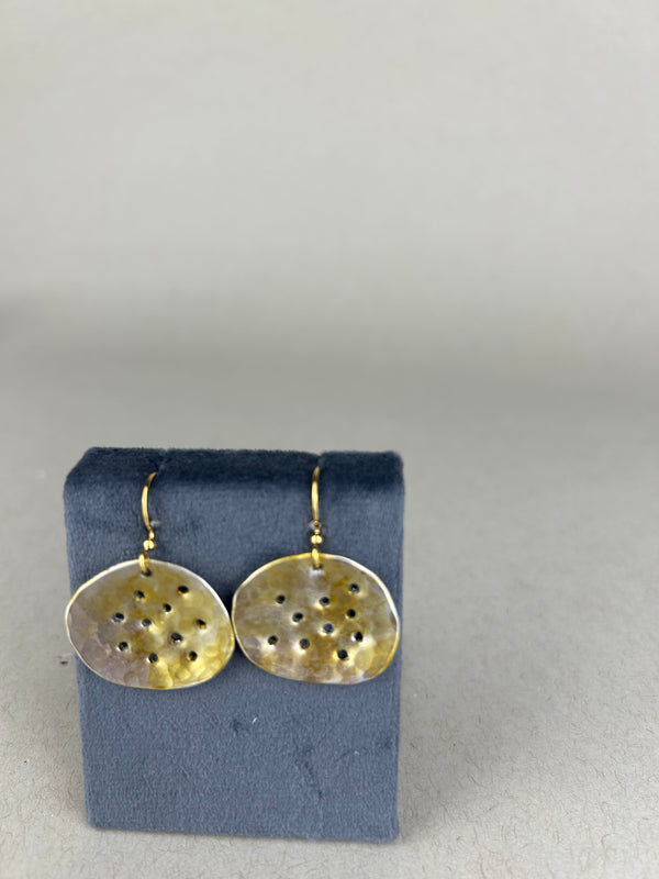 Shiny Pebbles Earings - Gold Color with Dots