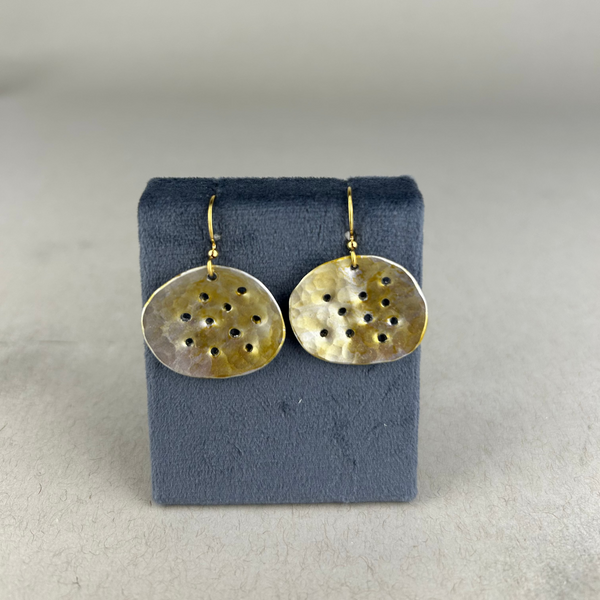 Shiny Pebbles Earings - Gold Color with Dots