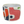 Ceramic cup with colorful abstract design on a gray background