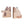 Two small wooden cat figurines made from natural wood, one standing and one sitting.