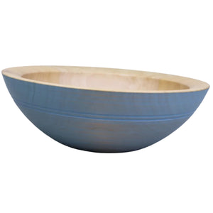 Maple bowl with pale blue milk pain