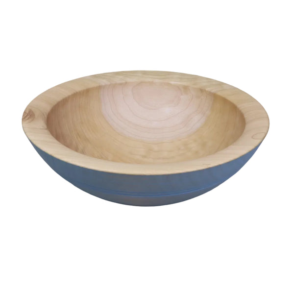 Maple bowl with pale blue milk paint