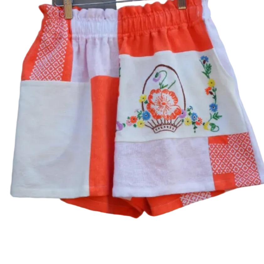 Orange Multi Patchwork Short