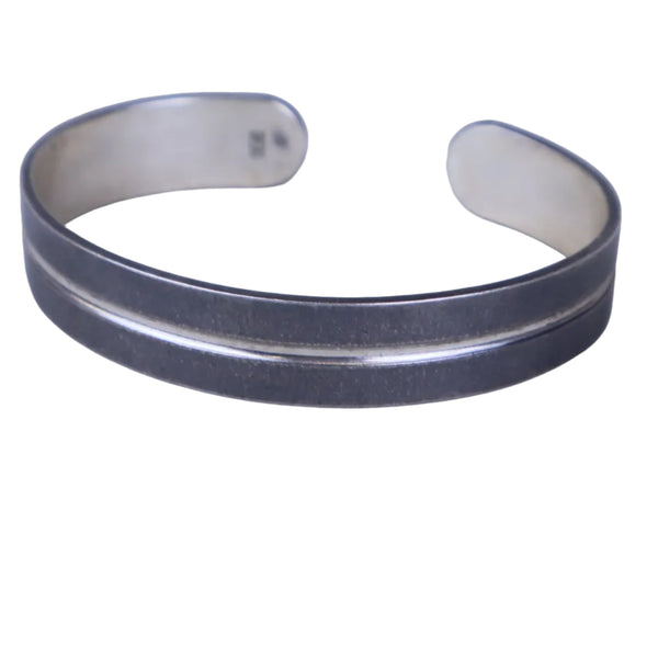 Oxidized Silver with Polished Strip Bracelet Projeckt M 