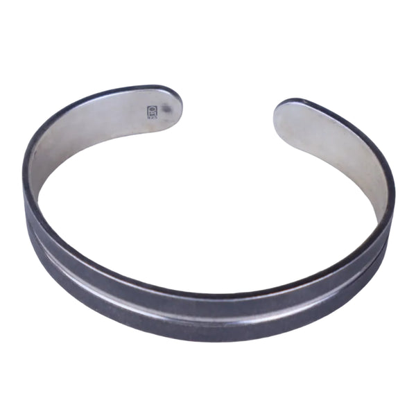 Oxidized Silver with Polished Strip Bracelet Projeckt M 