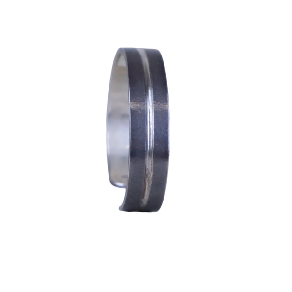 Oxidized Silver with Polished Strip Bracelet Projeckt M 
