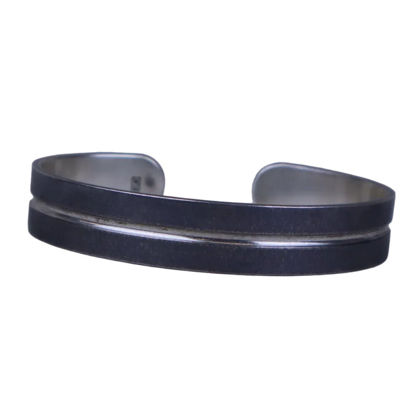 Oxidized Silver with Polished Strip Bracelet projeckt M