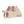 Two carved wooden cats, one with a dark brown patch and one with a light brown patch, sitting side-by-side 