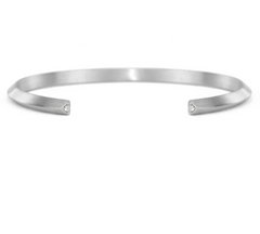 Slice medium silver white diamond triangle bracelet