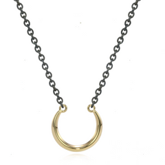 Luna small 2tone crescent pendant
