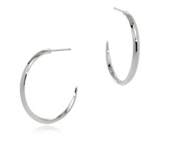 Luna medium silver hoops