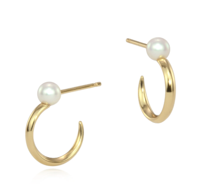 Luna small pearl hoops
