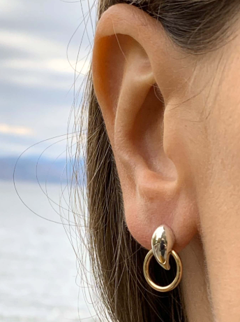 Lovebird door knocker earrings