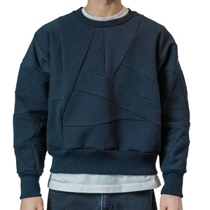 Cotton Black Scrapwork Crewneck Sweater