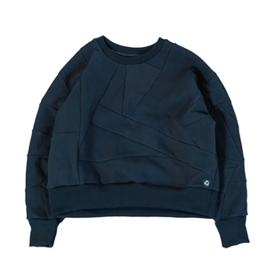 Cotton Black Scrapwork Crewneck Sweater