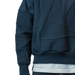 Cotton Black Scrapwork Crewneck Sweater