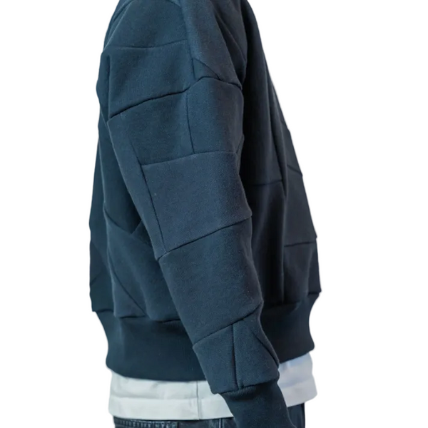 Cotton Black Scrapwork Crewneck Sweater