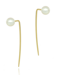 Pearl gold spike earrings