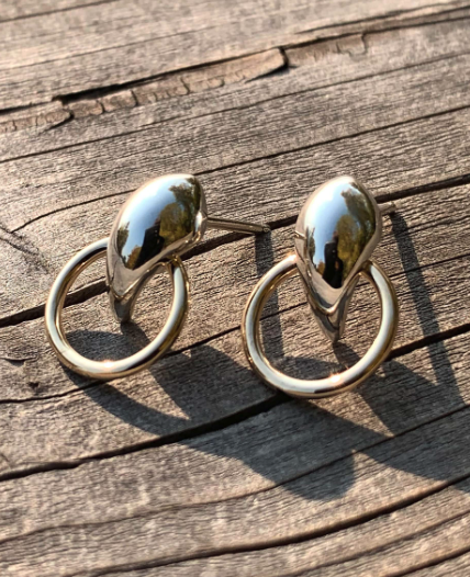 Lovebird door knocker earrings