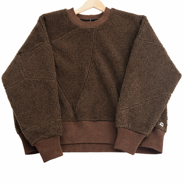 Brown Scrapwork Wool Crew Sweater M