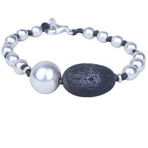 pebble and sterling balls bracelet Effie Baker